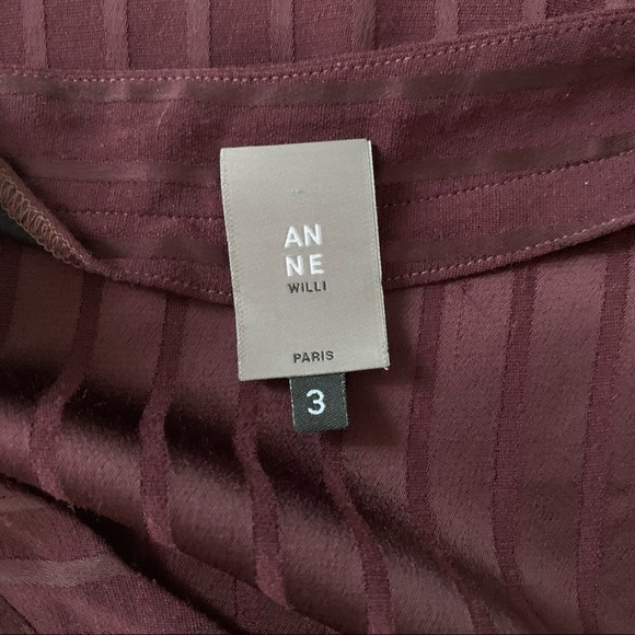 Anne Willi Paris Pop Over Burgundy Popover Top sz 3 10 US - Picture 8 of 9